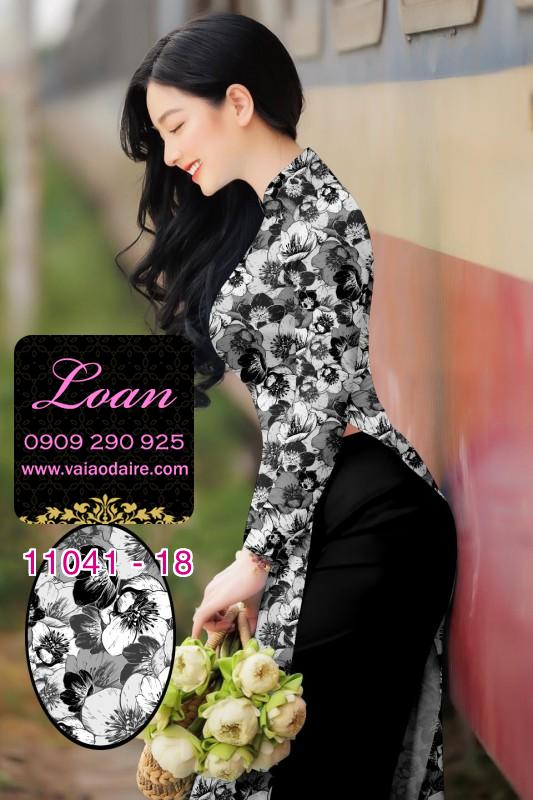 Vải áo dài hoa 3D