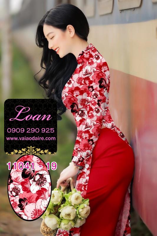 Vải áo dài hoa 3D