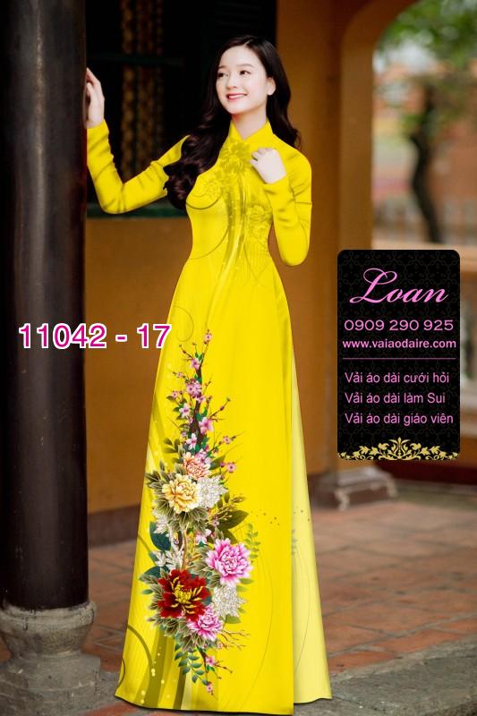 Vải áo dài hoa 3D