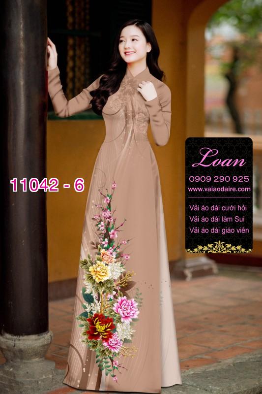 Vải áo dài hoa 3D