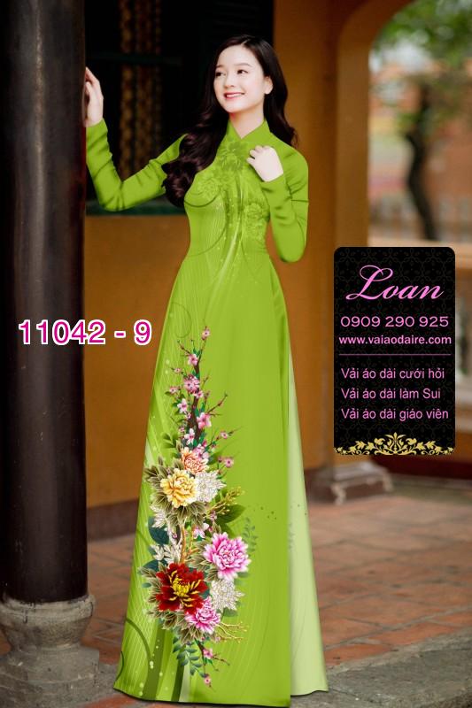 Vải áo dài hoa 3D