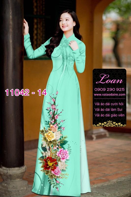 Vải áo dài hoa 3D