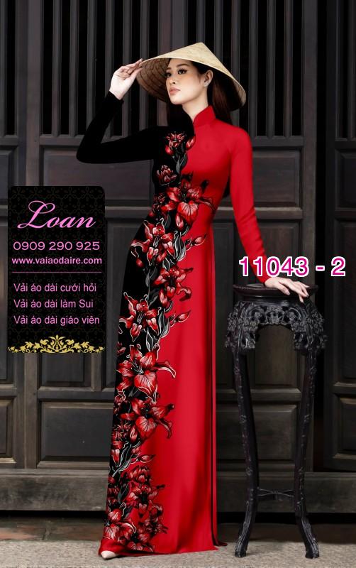 Vải áo dài hoa 3D