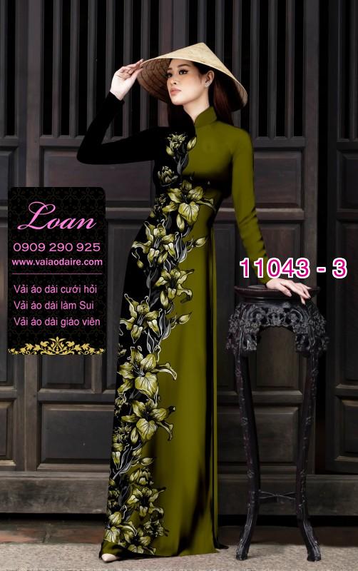 Vải áo dài hoa 3D