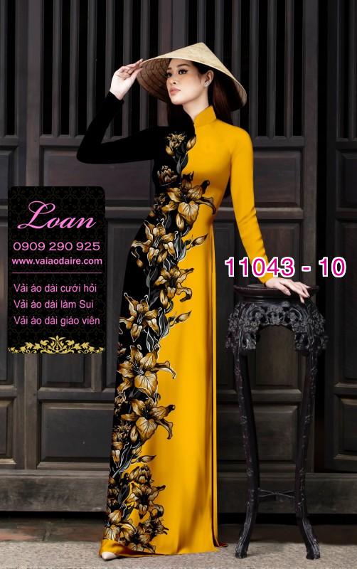 Vải áo dài hoa 3D