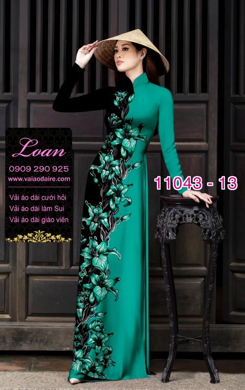 Vải áo dài hoa 3D