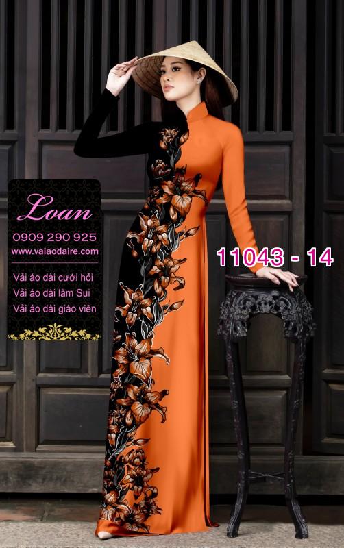 Vải áo dài hoa 3D