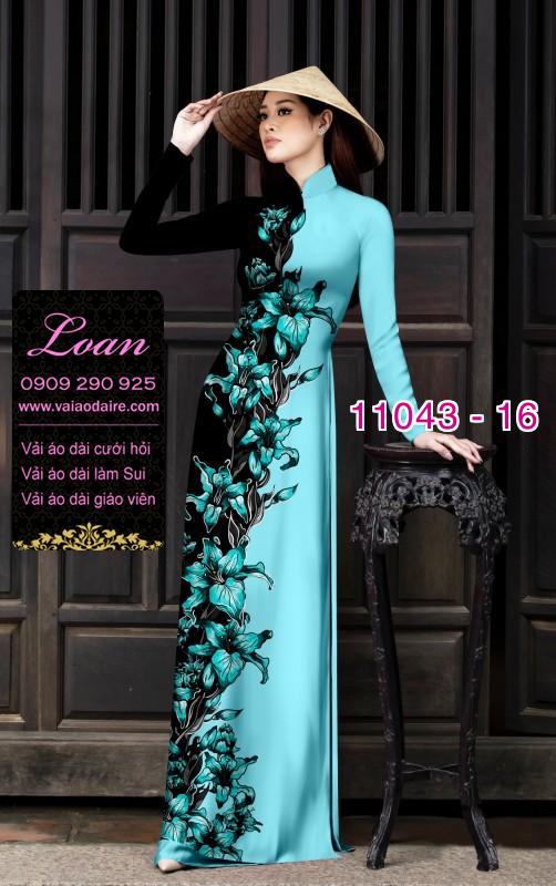 Vải áo dài hoa 3D