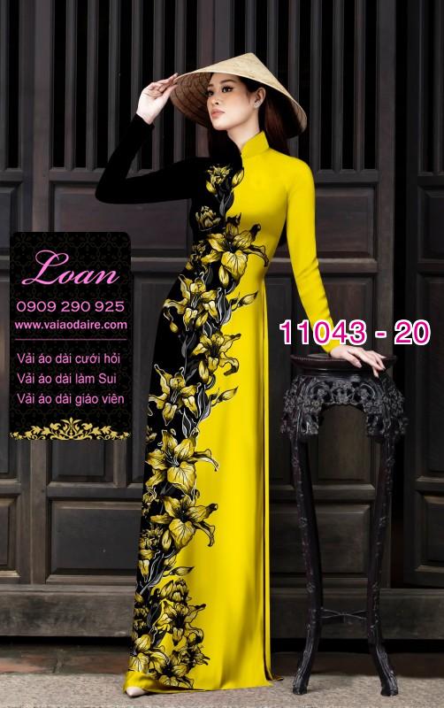 Vải áo dài hoa 3D