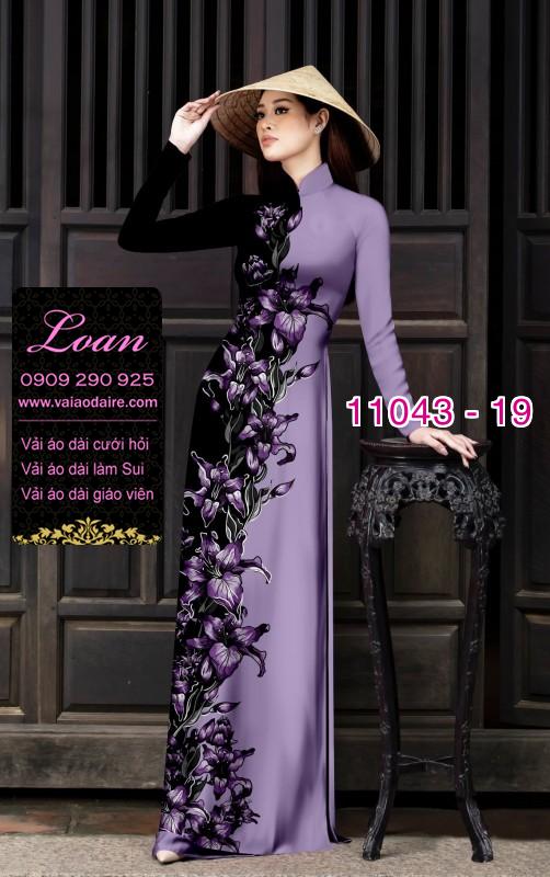 Vải áo dài hoa 3D