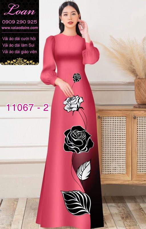 Vải áo dài hoa 3D