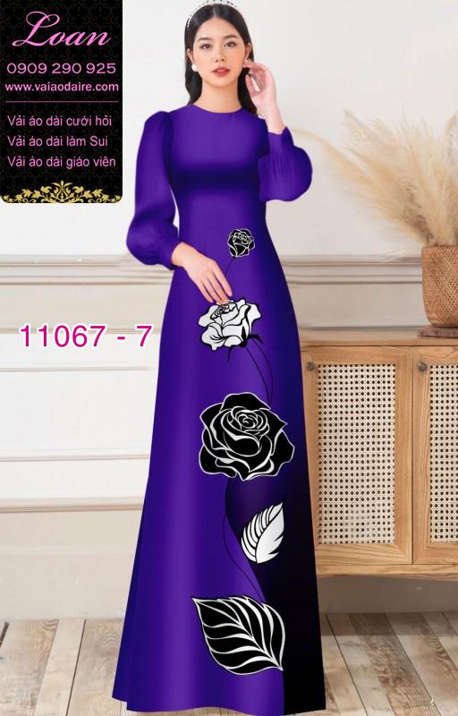 Vải áo dài hoa 3D