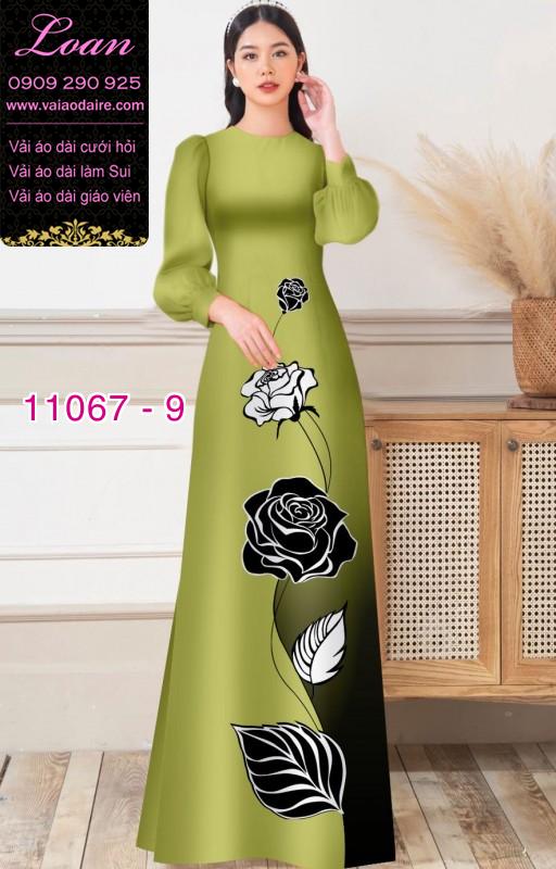 Vải áo dài hoa 3D