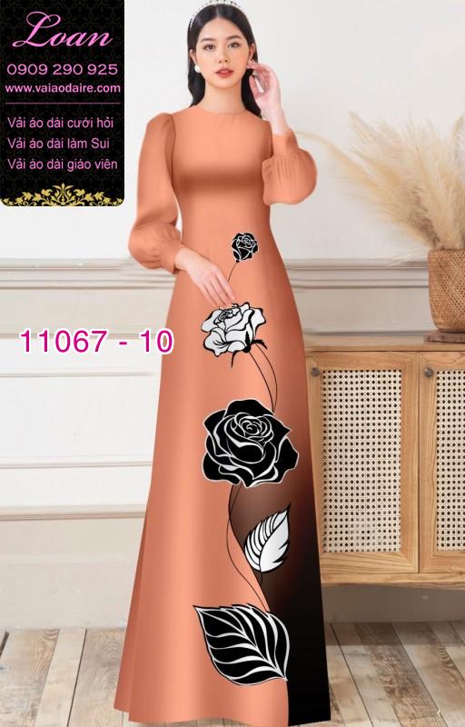 Vải áo dài hoa 3D