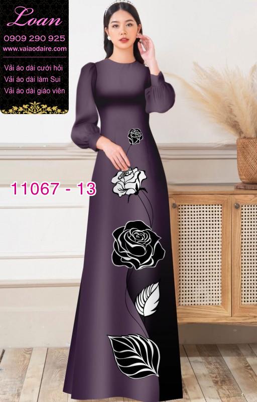 Vải áo dài hoa 3D