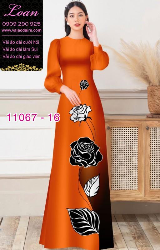 Vải áo dài hoa 3D