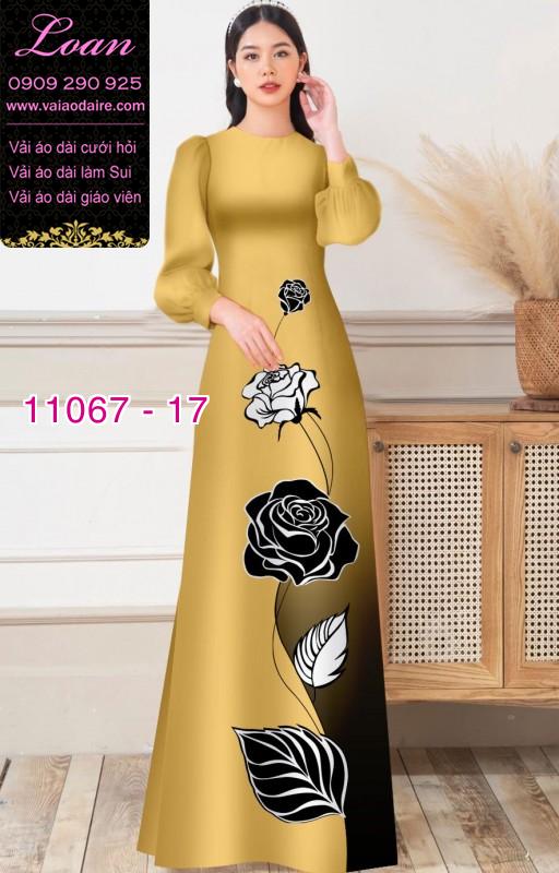Vải áo dài hoa 3D