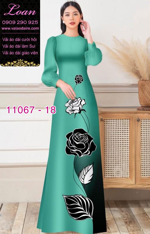 Vải áo dài hoa 3D