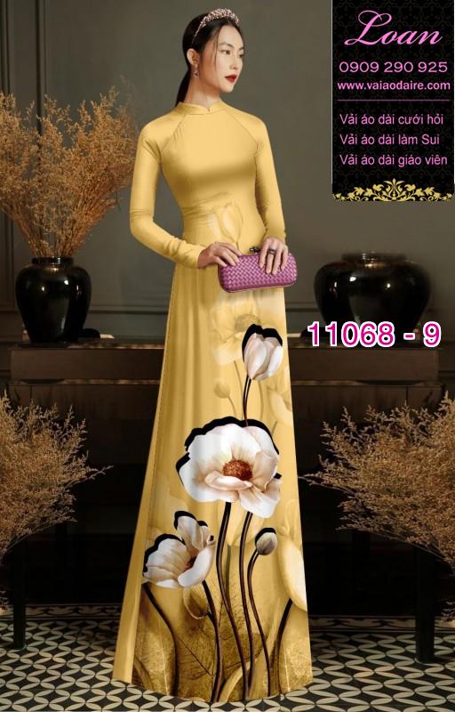 Vải áo dài hoa 3D