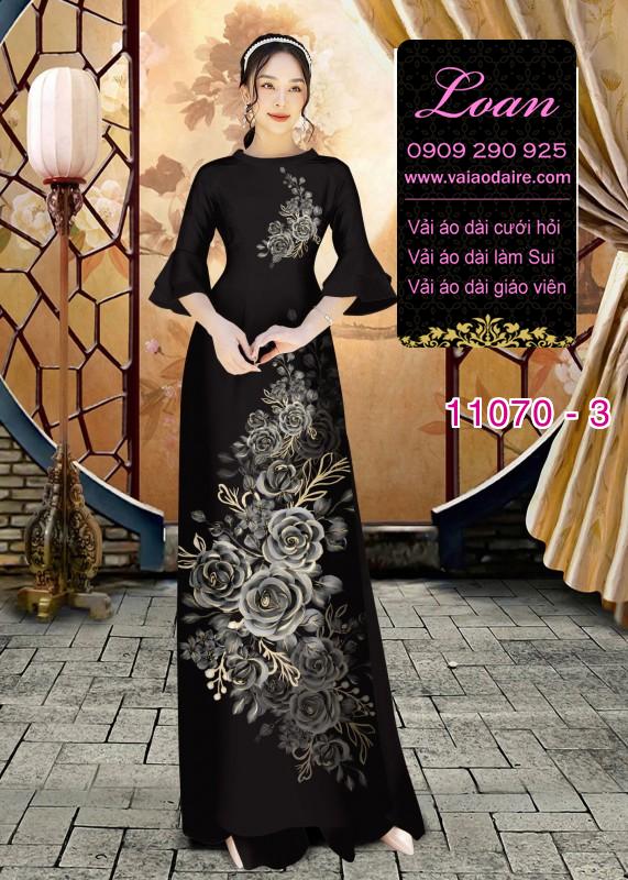 Vải áo dài hoa 3D