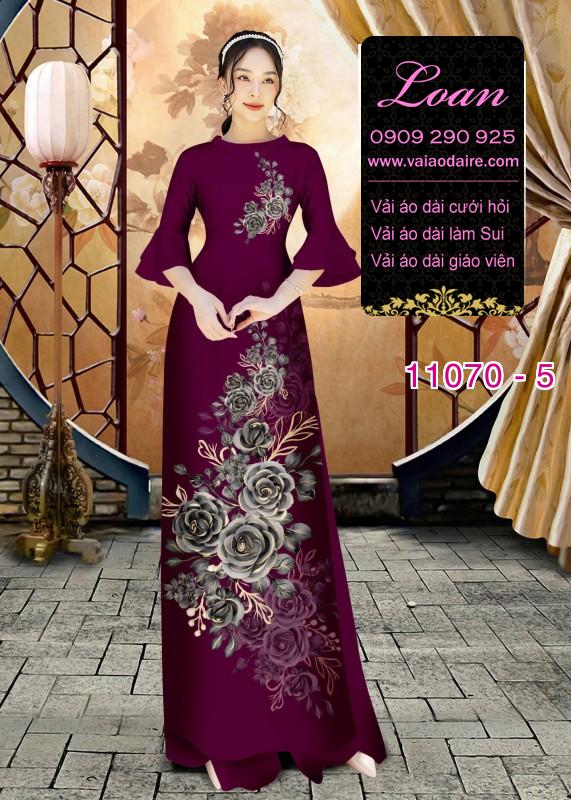 Vải áo dài hoa 3D