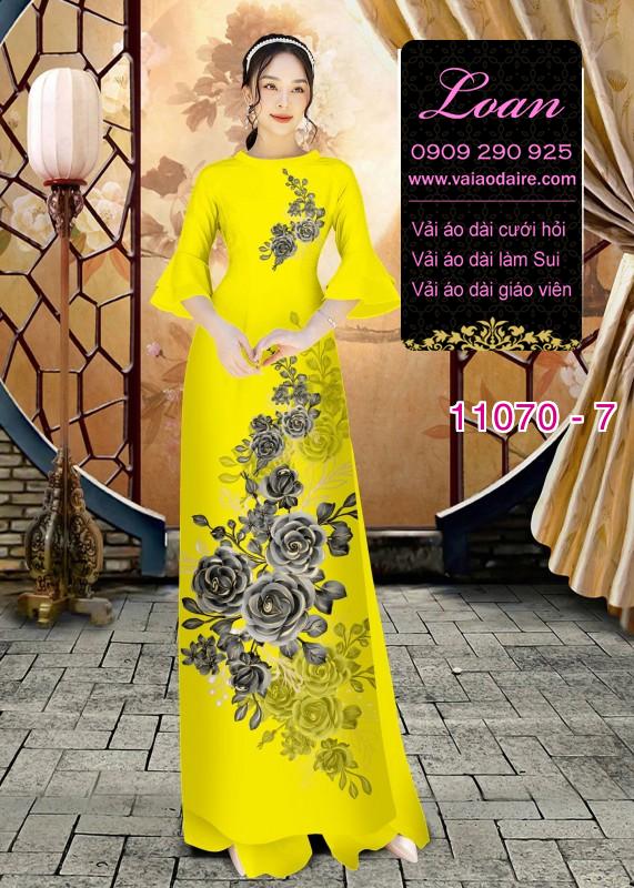 Vải áo dài hoa 3D