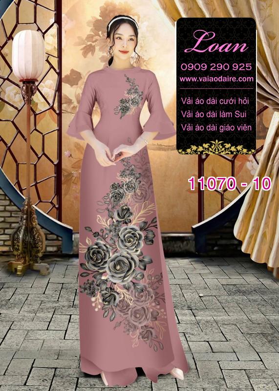 Vải áo dài hoa 3D