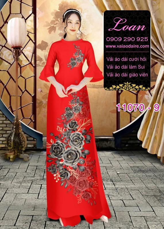 Vải áo dài hoa 3D