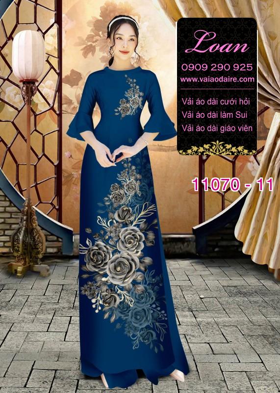 Vải áo dài hoa 3D