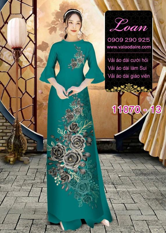 Vải áo dài hoa 3D
