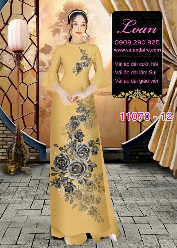 Vải áo dài hoa 3D
