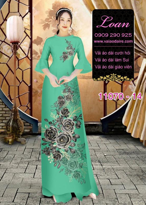 Vải áo dài hoa 3D