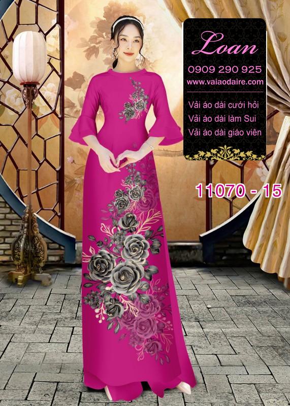 Vải áo dài hoa 3D