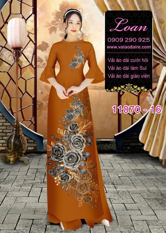 Vải áo dài hoa 3D