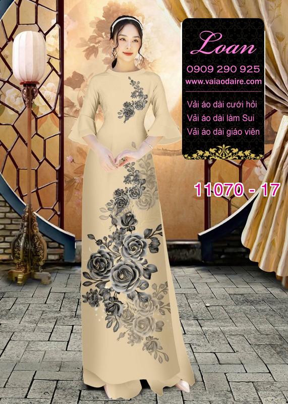 Vải áo dài hoa 3D