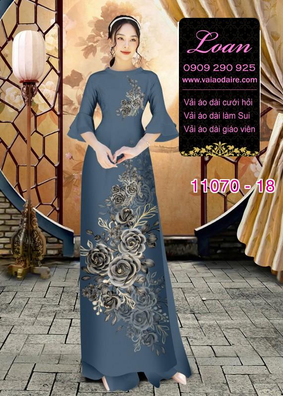 Vải áo dài hoa 3D