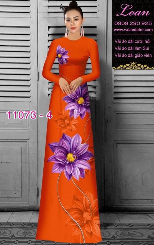 Vải áo dài hoa 3D