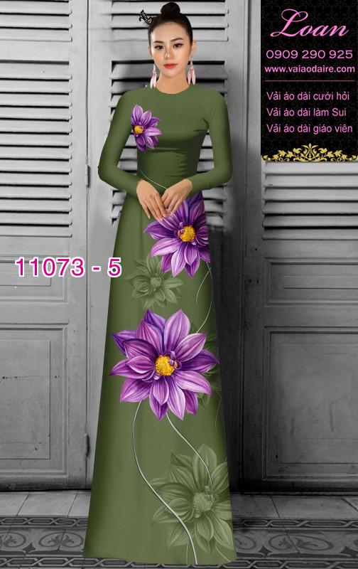 Vải áo dài hoa 3D
