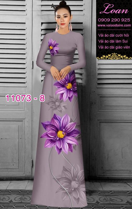 Vải áo dài hoa 3D
