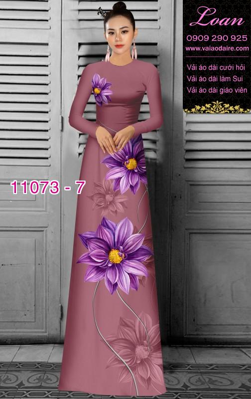 Vải áo dài hoa 3D