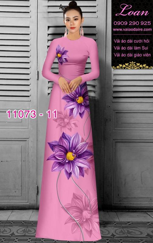 Vải áo dài hoa 3D