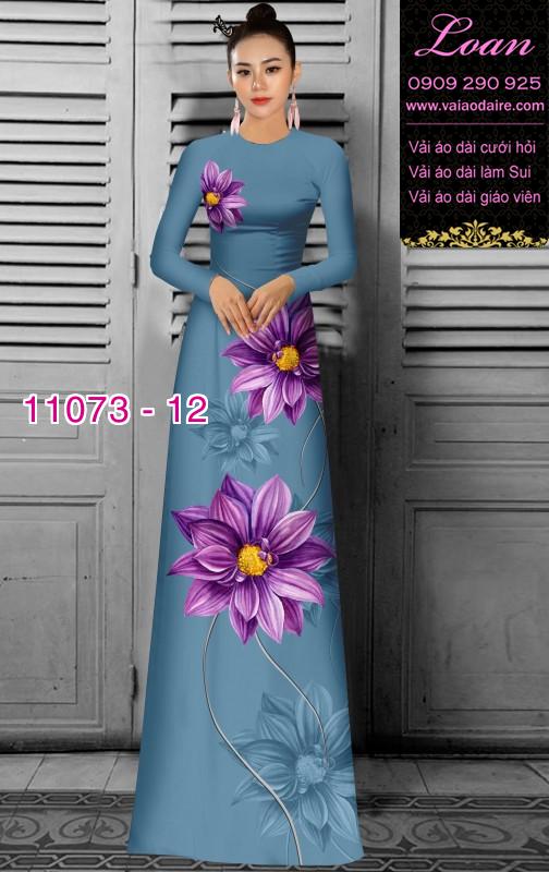 Vải áo dài hoa 3D