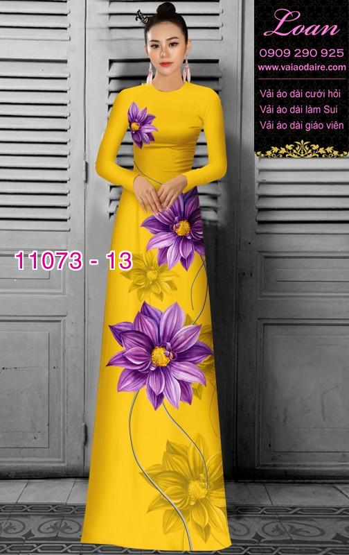 Vải áo dài hoa 3D