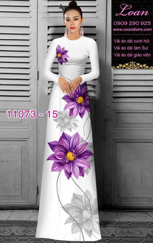 Vải áo dài hoa 3D