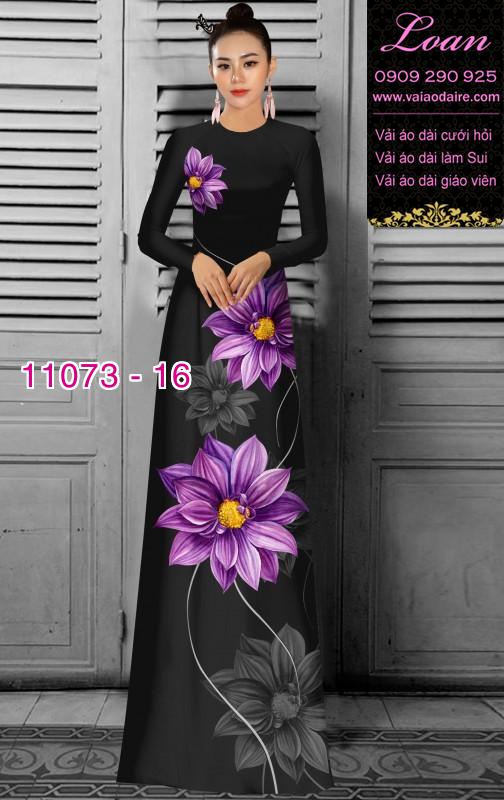 Vải áo dài hoa 3D