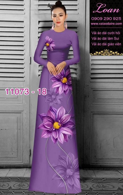 Vải áo dài hoa 3D