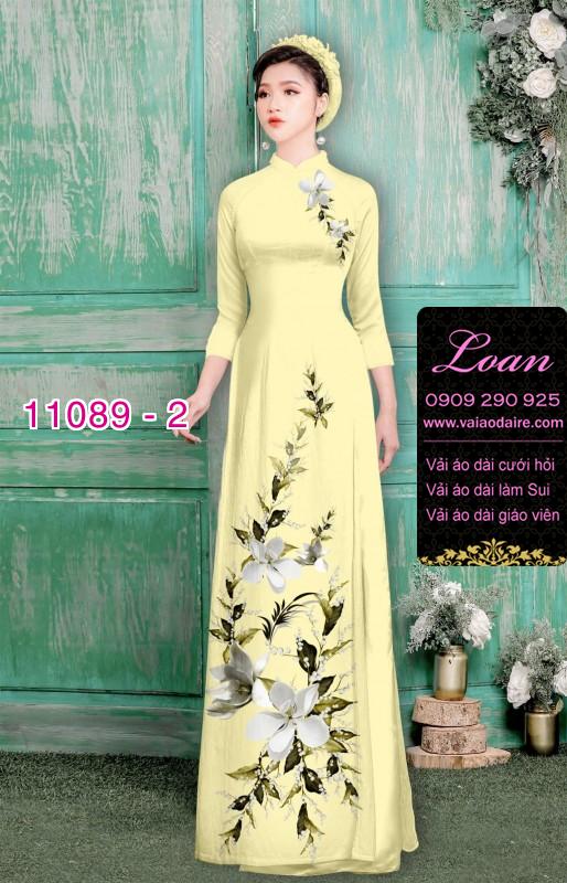 Vải áo dài hoa 3D