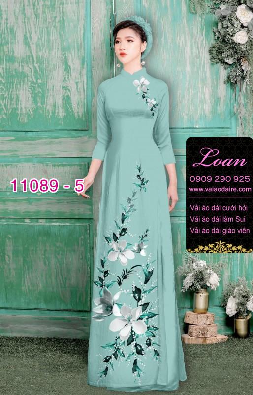 Vải áo dài hoa 3D