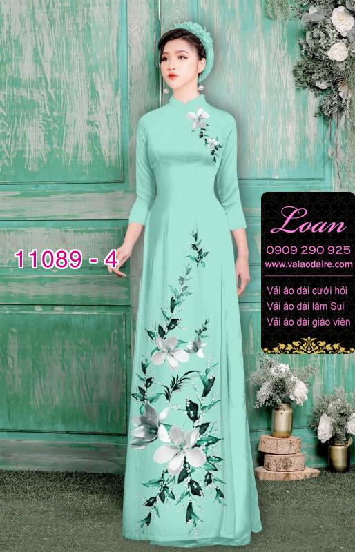 Vải áo dài hoa 3D