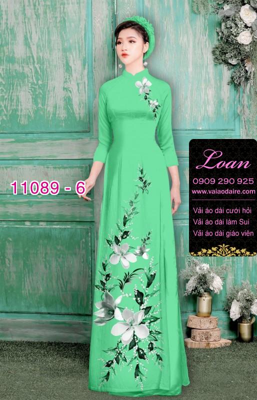 Vải áo dài hoa 3D